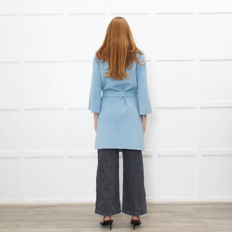 Pure Collection Blue Easy Double Faced Wool Coat