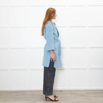 Pure Collection Blue Easy Double Faced Wool Coat