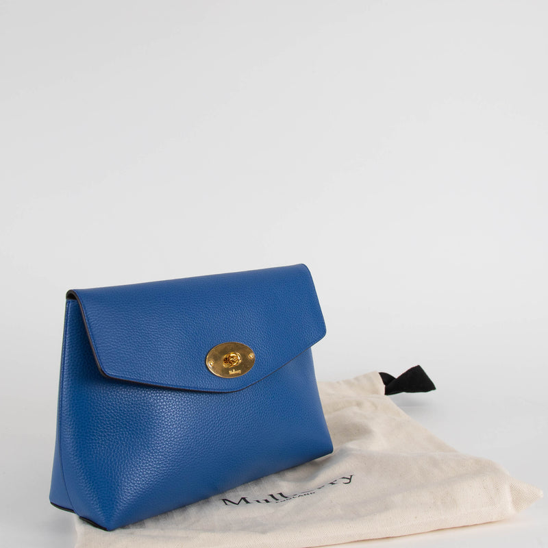 Mulberry Large Cobalt Blue Darley Clutch