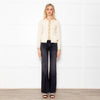 Opening Ceremony Cream Button Up Cardigan With Gold Brocade