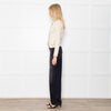 Opening Ceremony Cream Button Up Cardigan With Gold Brocade