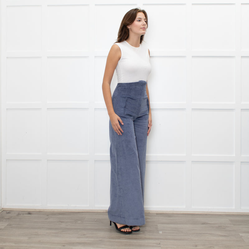 Anna Mason Blue Corduroy Wide Leg