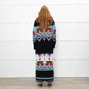 Hayley Menzies Black Blue Red Knit Long Coat With Belt