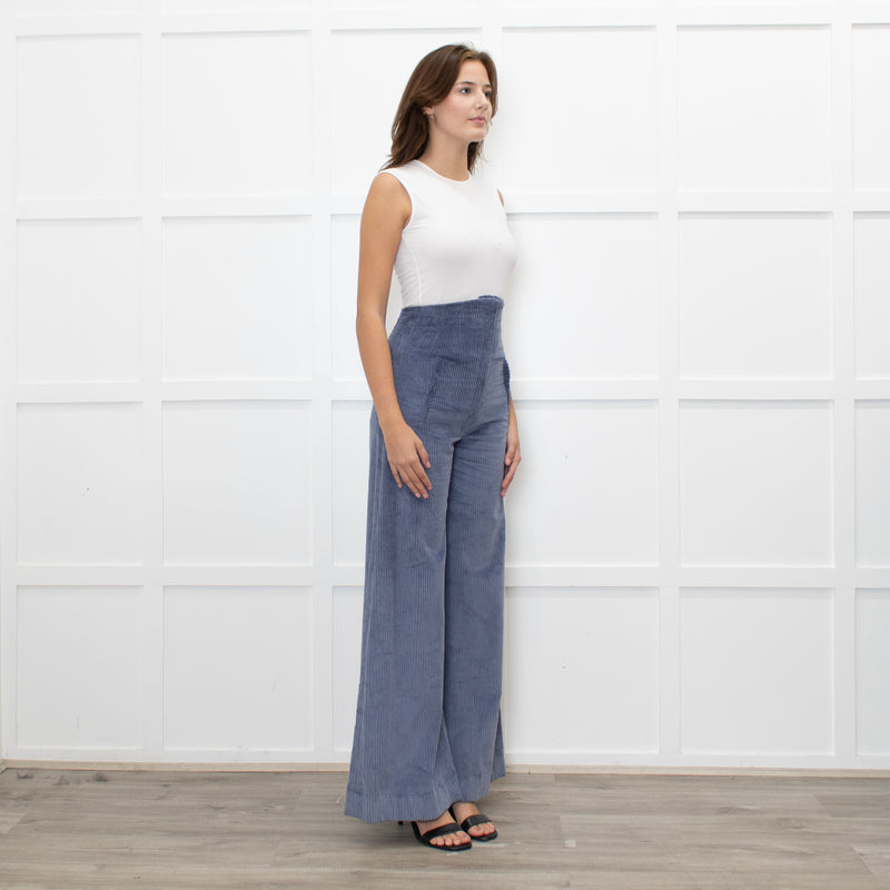 Anna Mason Blue Corduroy Wide Leg