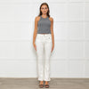 Ida White Front Pocket Stretch Flared Jeans