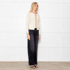 Opening Ceremony Cream Button Up Cardigan With Gold Brocade