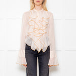 See By Chloe Peach Blouse With Ruffle Front