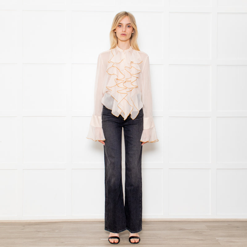 See By Chloe Peach Blouse With Ruffle Front