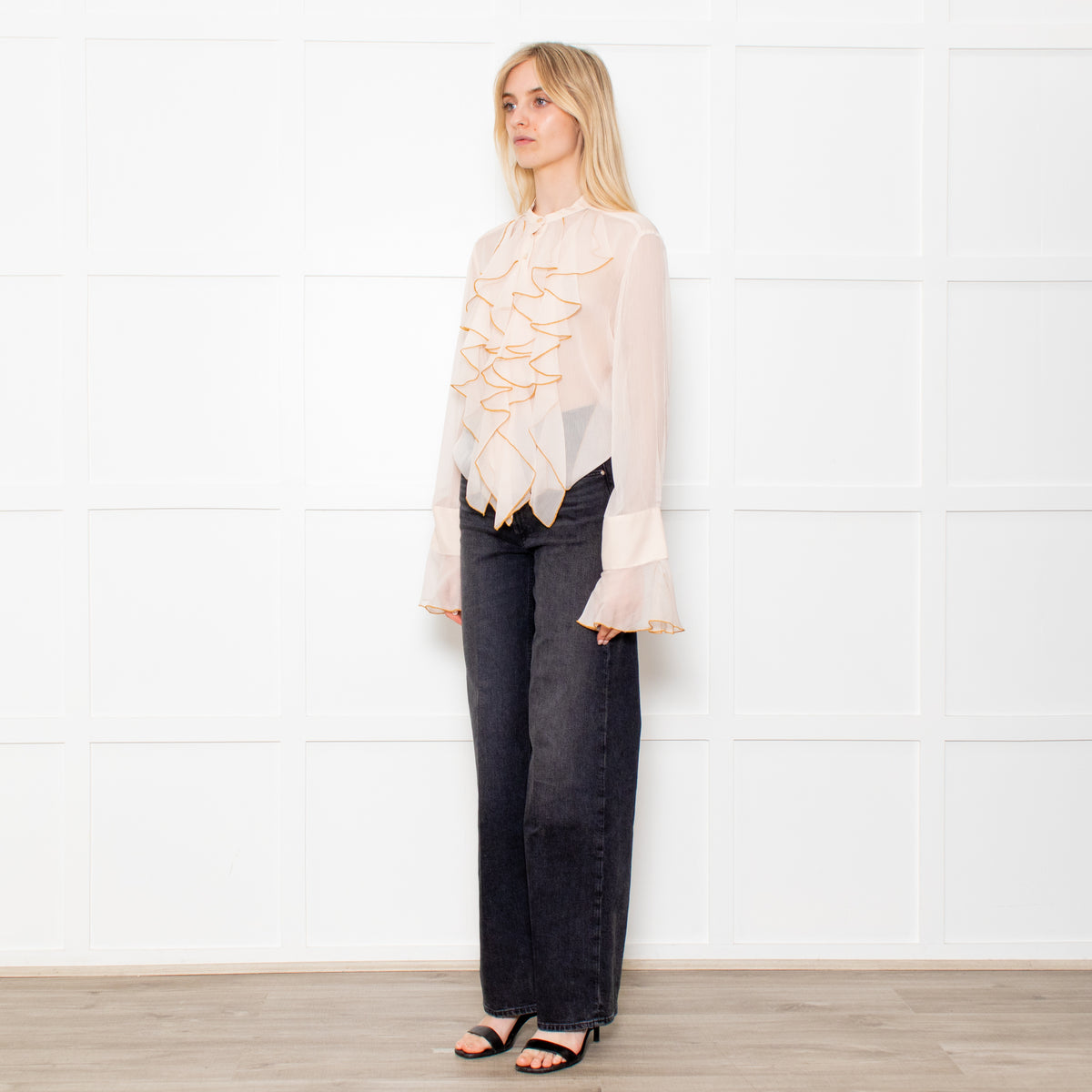 See By Chloe Peach Blouse With Ruffle Front