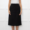 Tibi Black Light Wool Pencil Skirt