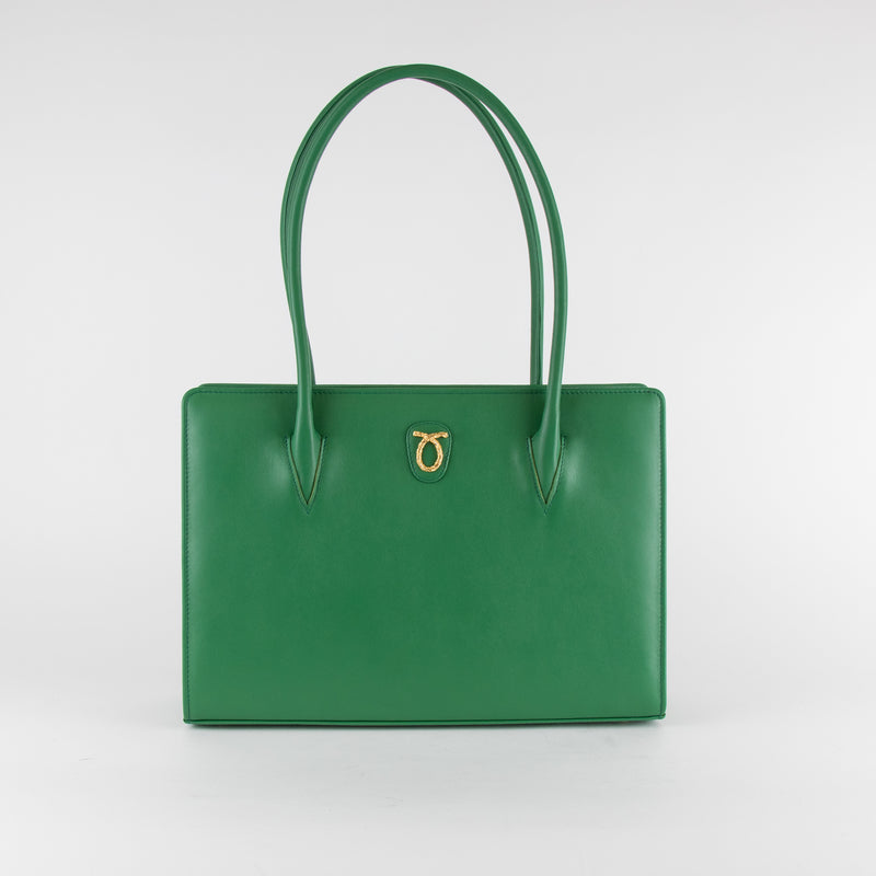 Launer London Emerald Green Lydia Shoulder Bag