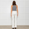 Ida White Front Pocket Stretch Flared Jeans