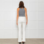 Ida White Front Pocket Stretch Flared Jeans