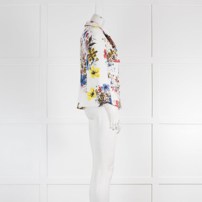 Erdem White Multicolored Floral Print Jacket