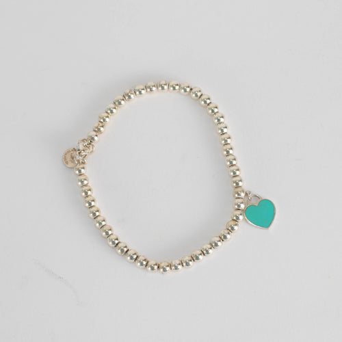Tiffany & Co Tiffany Blue Heart Tag Bead Bracelet