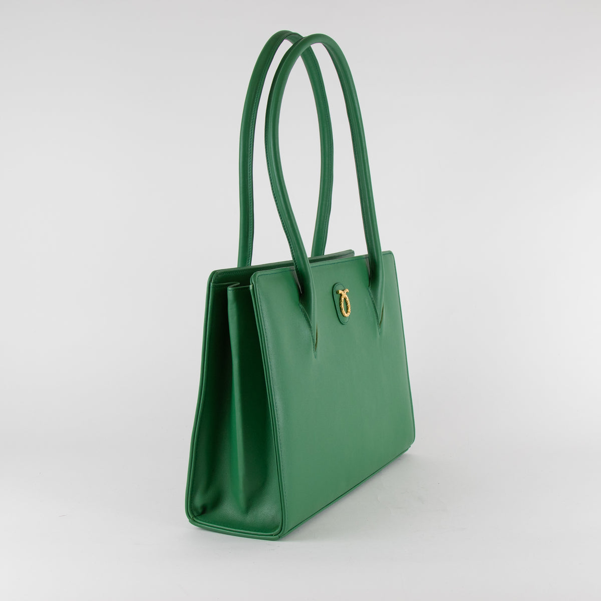 Launer London Emerald Green Lydia Shoulder Bag