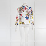 Erdem White Multicolored Floral Print Jacket