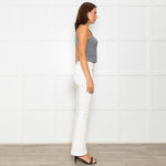 Ida White Front Pocket Stretch Flared Jeans