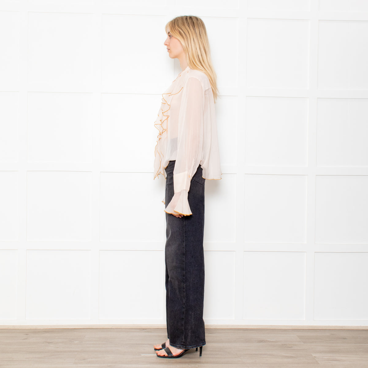 See By Chloe Peach Blouse With Ruffle Front