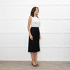 Tibi Black Light Wool Pencil Skirt