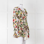 Borgo De Nor Cream Green Paradise Print Mini Dress
