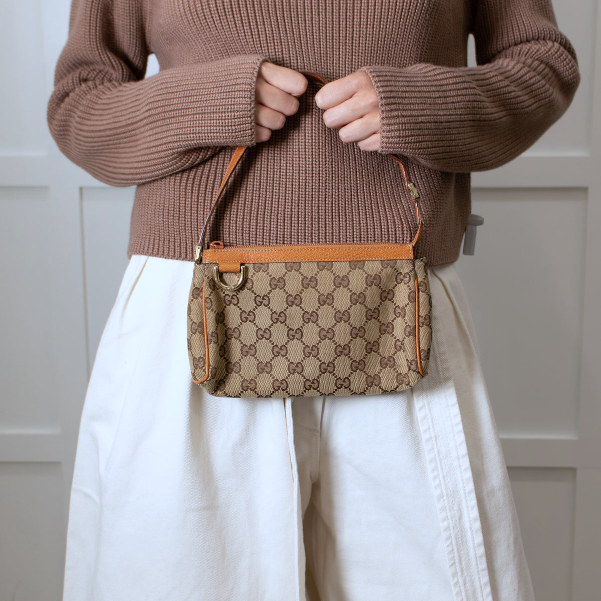 Gucci Monogram Cloth Pochette Bag