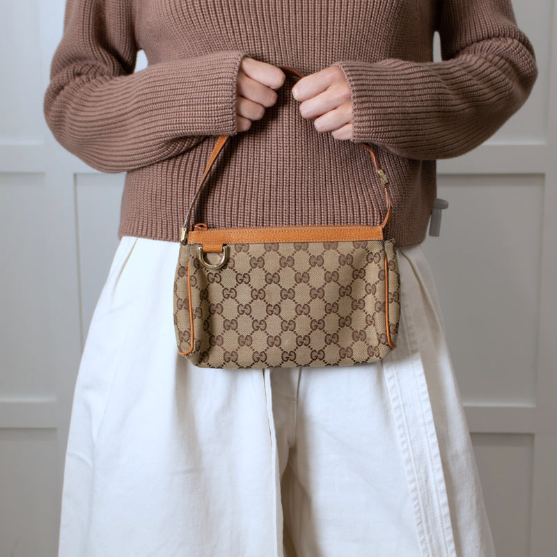 Gucci Monogram Cloth Pochette Bag