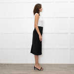 Tibi Black Light Wool Pencil Skirt