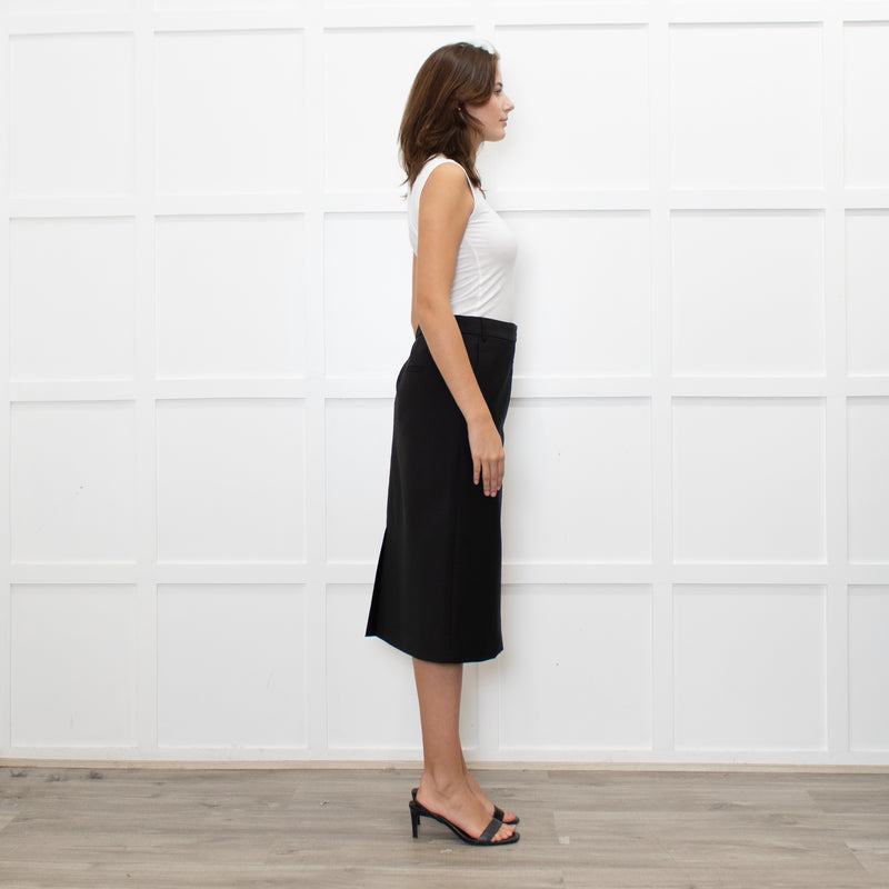 Tibi Black Light Wool Pencil Skirt