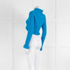 Ganni Azure Blue Cropped Cardigan With Ties