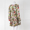 Borgo De Nor Cream Green Paradise Print Mini Dress