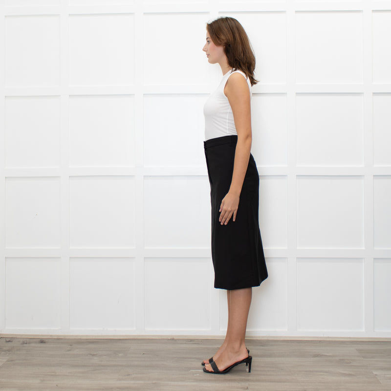 Tibi Black Light Wool Pencil Skirt