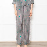 Maje Green Small Floral Print Pyjama Style Trousers