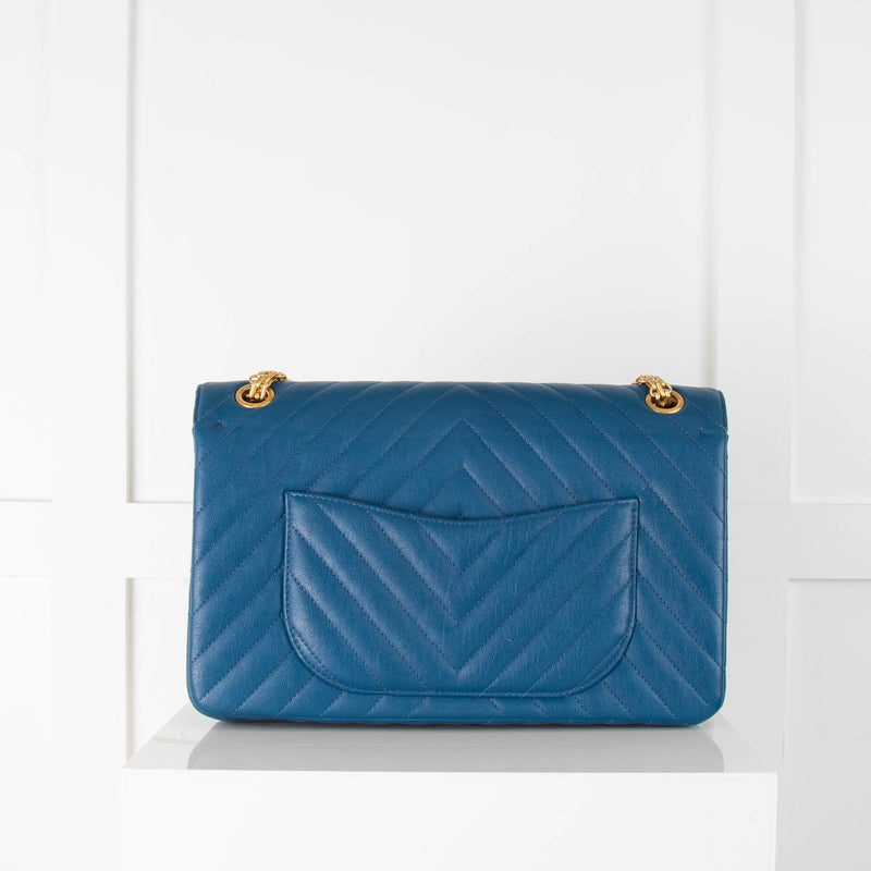 Chanel Blue 2.55 Reissue Chevron Quilted Lambskin Bag