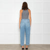 Ba&sh Blue Denim Barrell Cut Belted Jeans