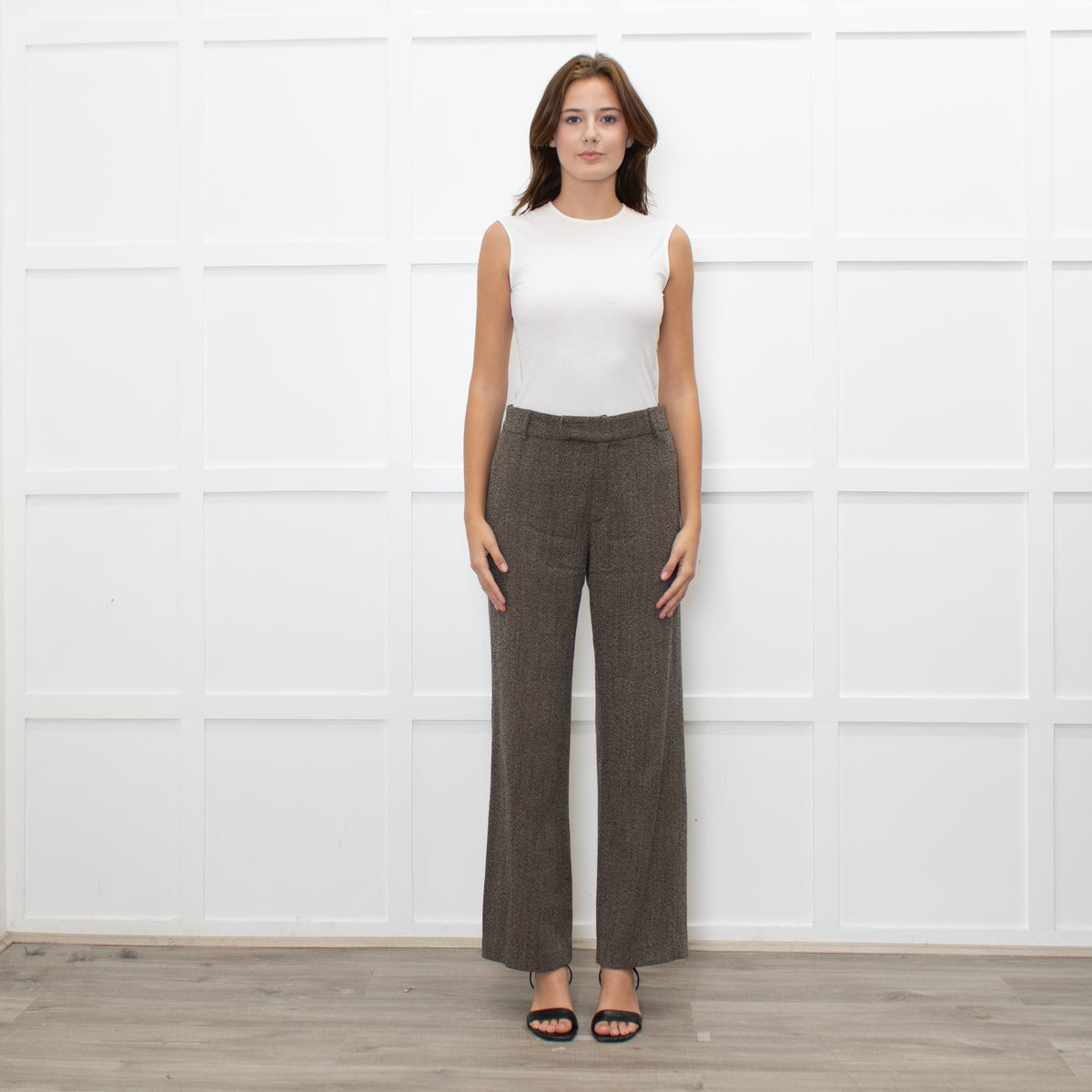 Weekend Max Mara Khaki Fleck Trousers