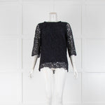 Goat Navy Lace Top