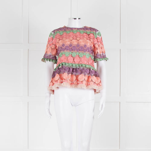 Alexis Pastel Pink  Cut Out Peplum Top