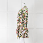 Borgo De Nor Cream Green Paradise Print Mini Dress
