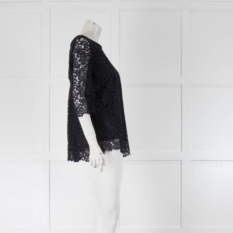 Goat Navy Lace Top
