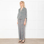 Maje Green Small Floral Pattern Pyjama Style Shirt