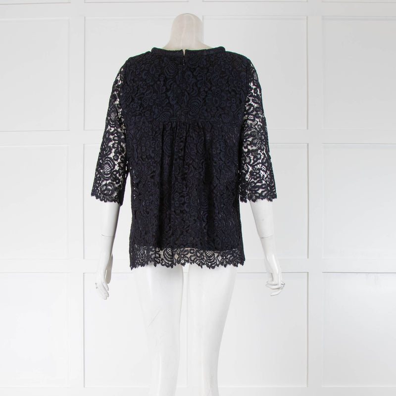 Goat Navy Lace Top