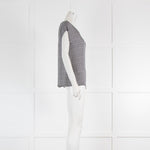 Joie Grey White Floral Sleeveless Silk Top