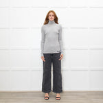 Moncler Grey Ribbed Wool Rollneck Jumper