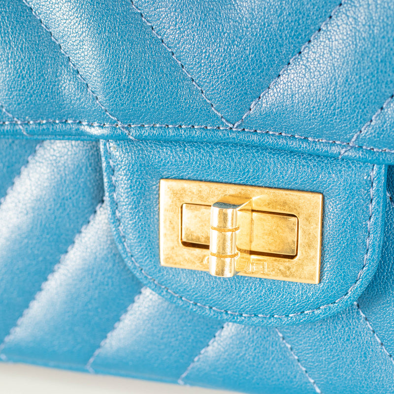Chanel Blue 2.55 Reissue Chevron Quilted Lambskin Bag