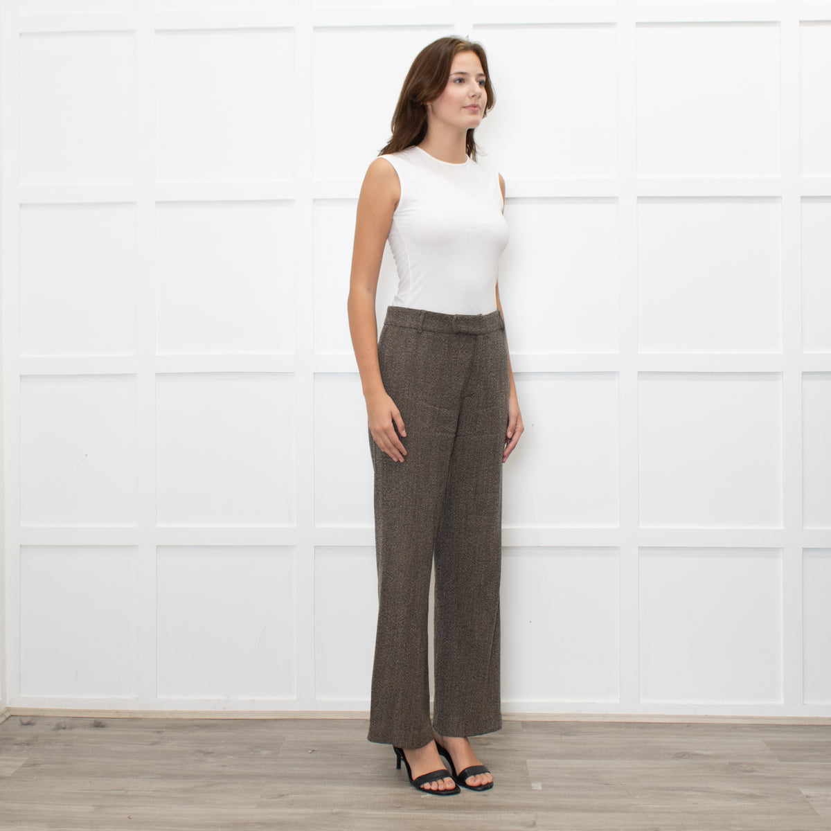 Weekend Max Mara Khaki Fleck Trousers