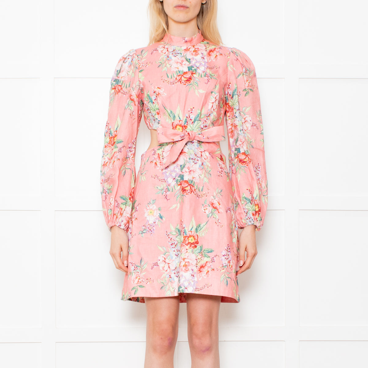 Zimmermann Zinnia Pink Floral Cutout Dress