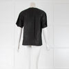 Vince Black Snake Effect Leather Top