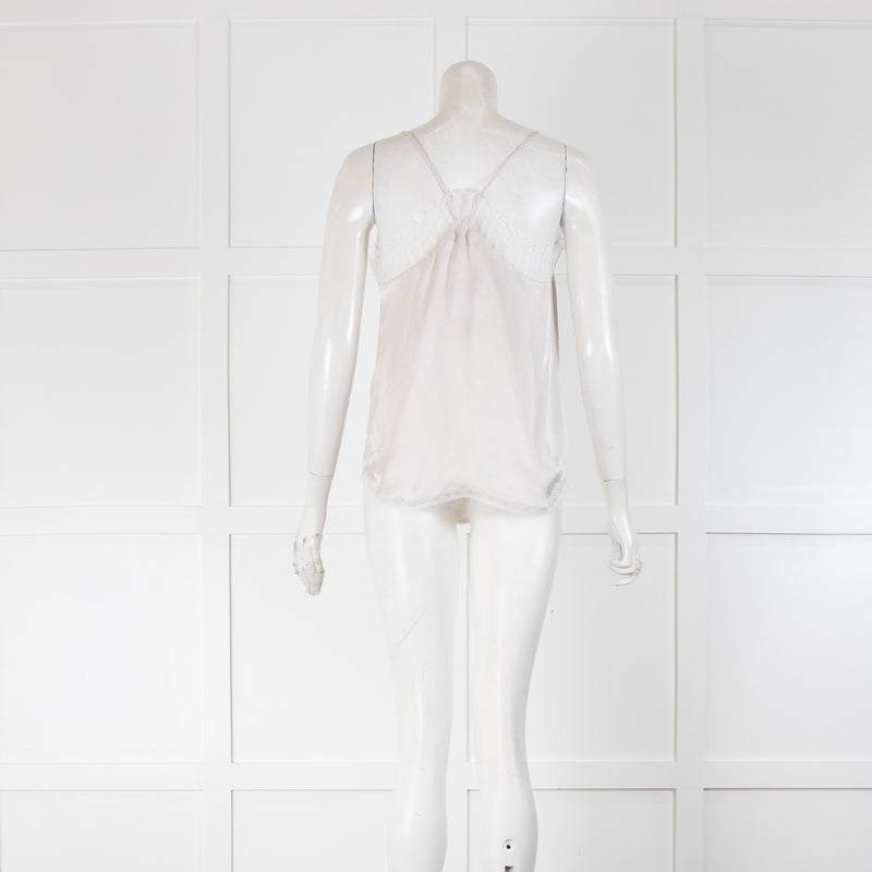 Iro Off White Silk Lace Edge Camisole