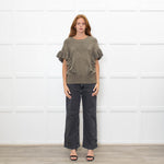 Munthe Khaki Frill Front Knitted Vest